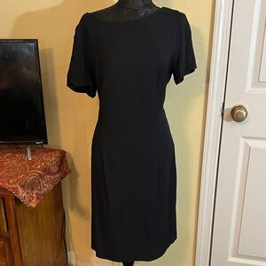 Chic lattice back Black Midi Dress